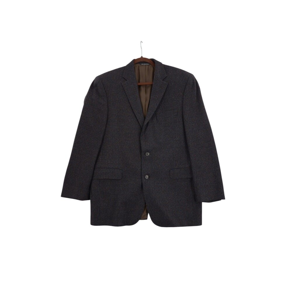 Jack Victor 42R Brown Wool Blazer Tiny Dot Pattern Career Office Work Preppy